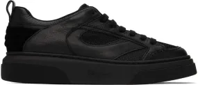 Ferragamo Black Paneled Sneakers