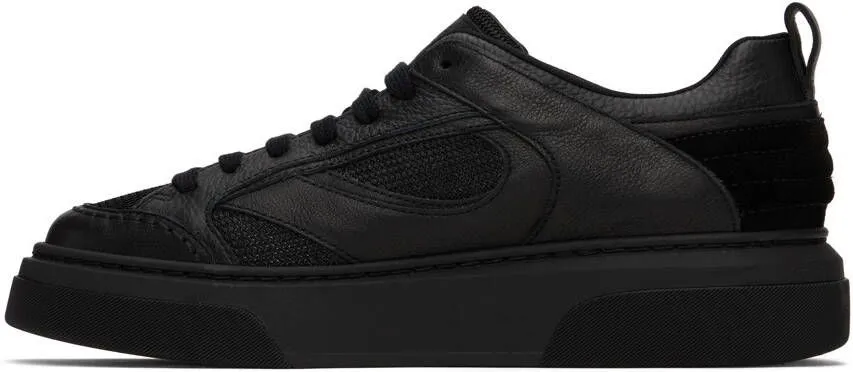 Ferragamo Black Paneled Sneakers