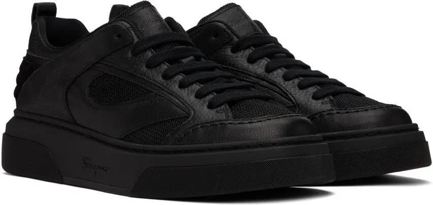 Ferragamo Black Paneled Sneakers