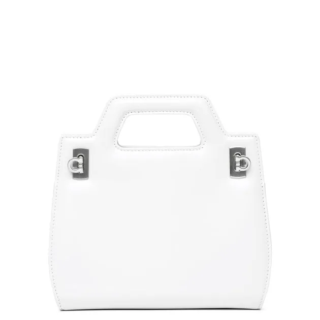 Ferragamo Wanda mini white leather bag