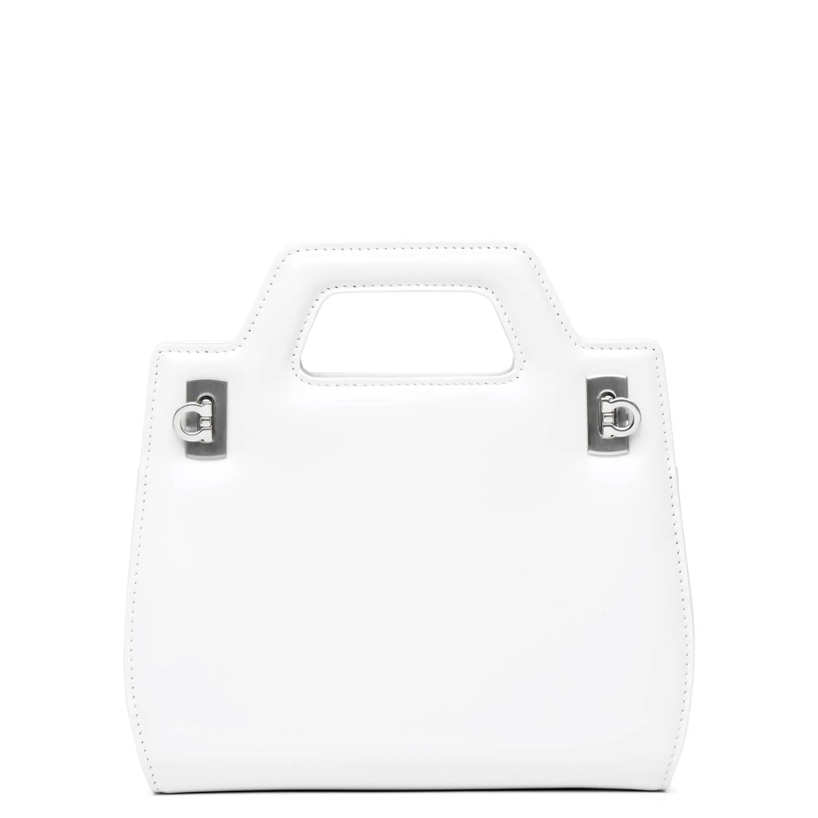 Ferragamo Wanda mini white leather bag