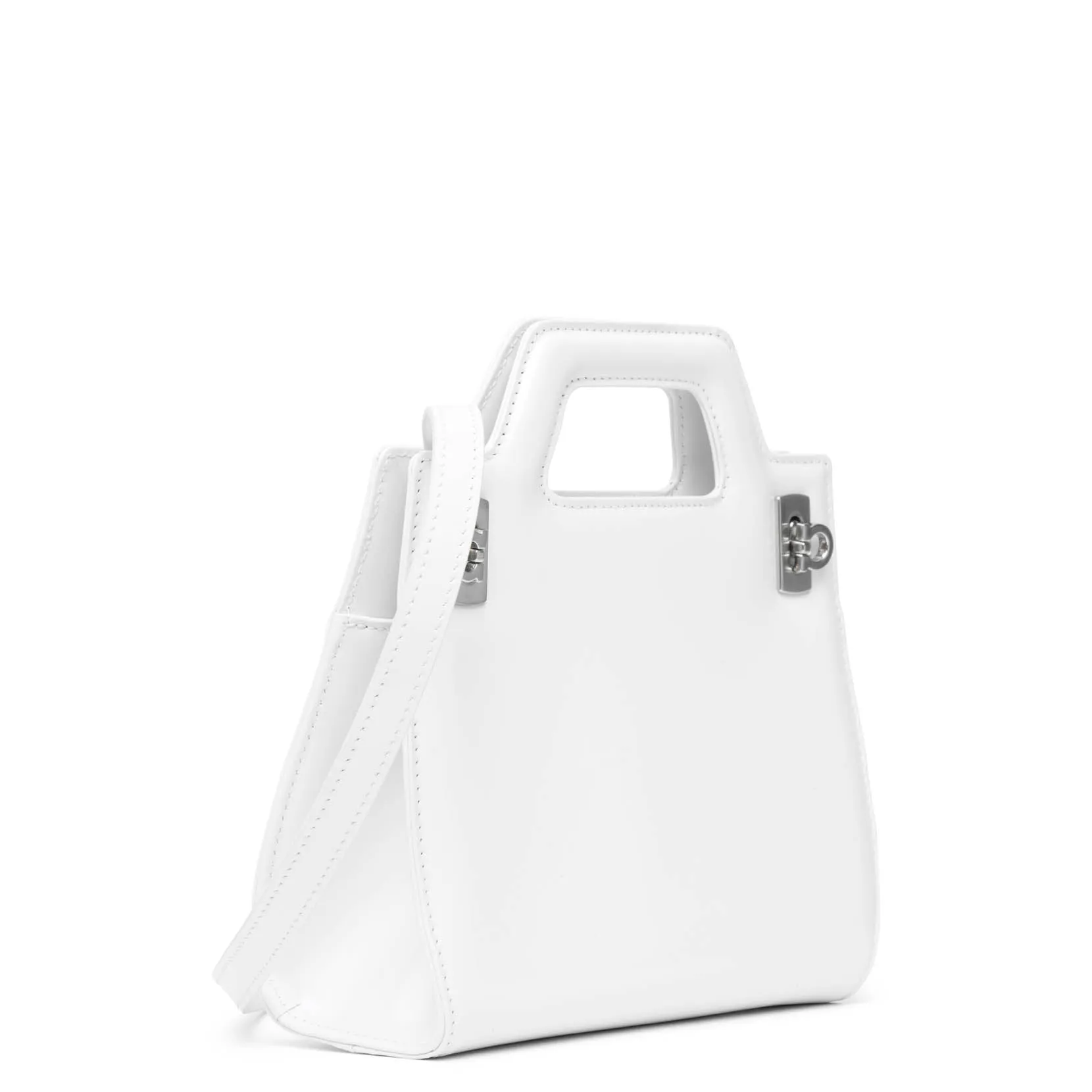 Ferragamo Wanda mini white leather bag