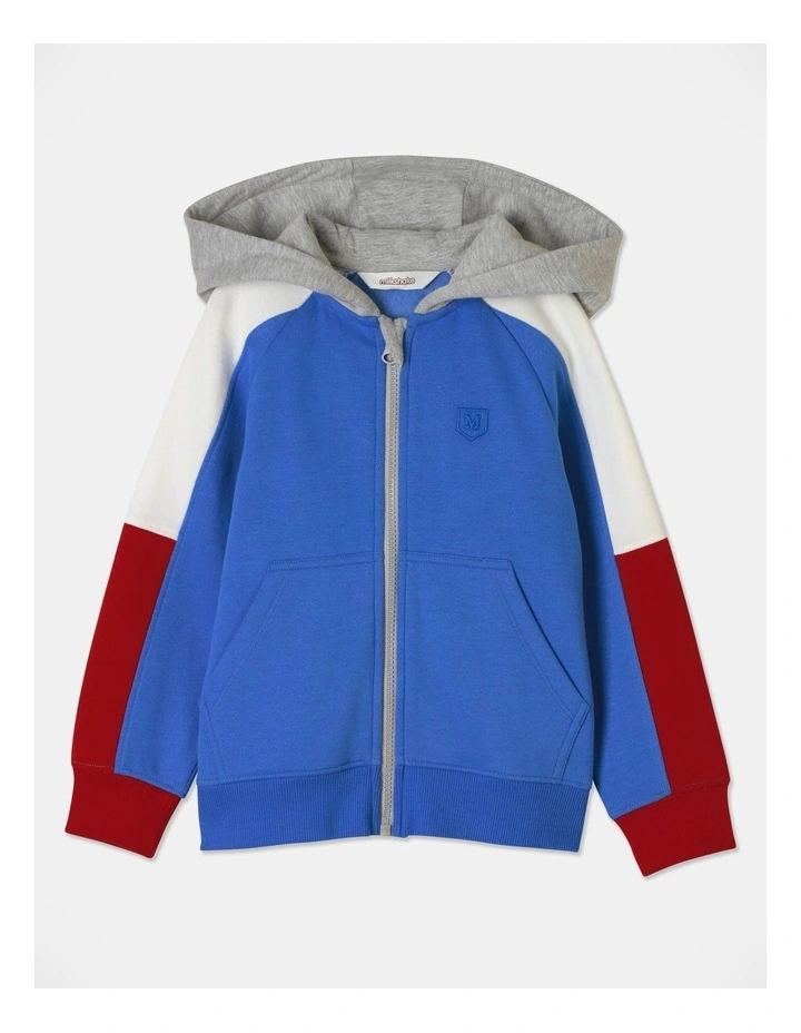 Fleece Zip Thru Sweat Top in Blue