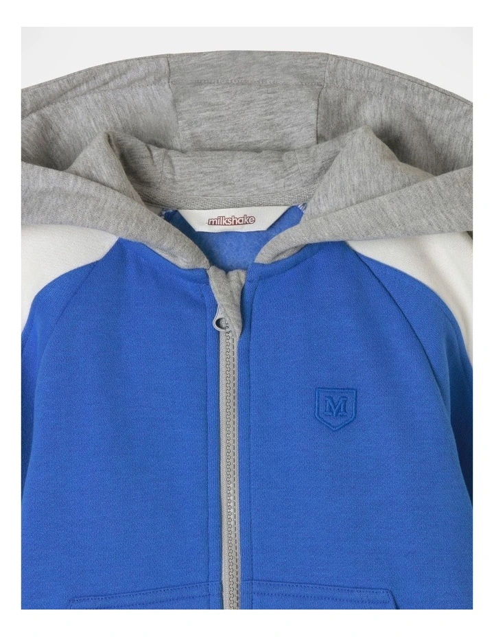 Fleece Zip Thru Sweat Top in Blue