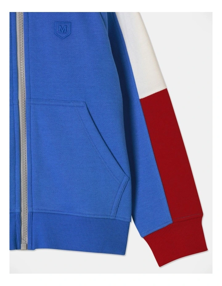 Fleece Zip Thru Sweat Top in Blue