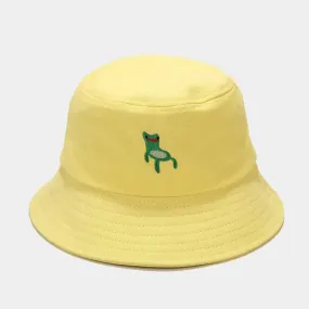 Frog Embroidery Bucket Hat