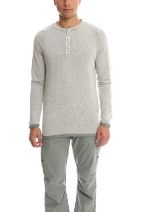 Gauze Fleece Henley LS - Light Charcoal