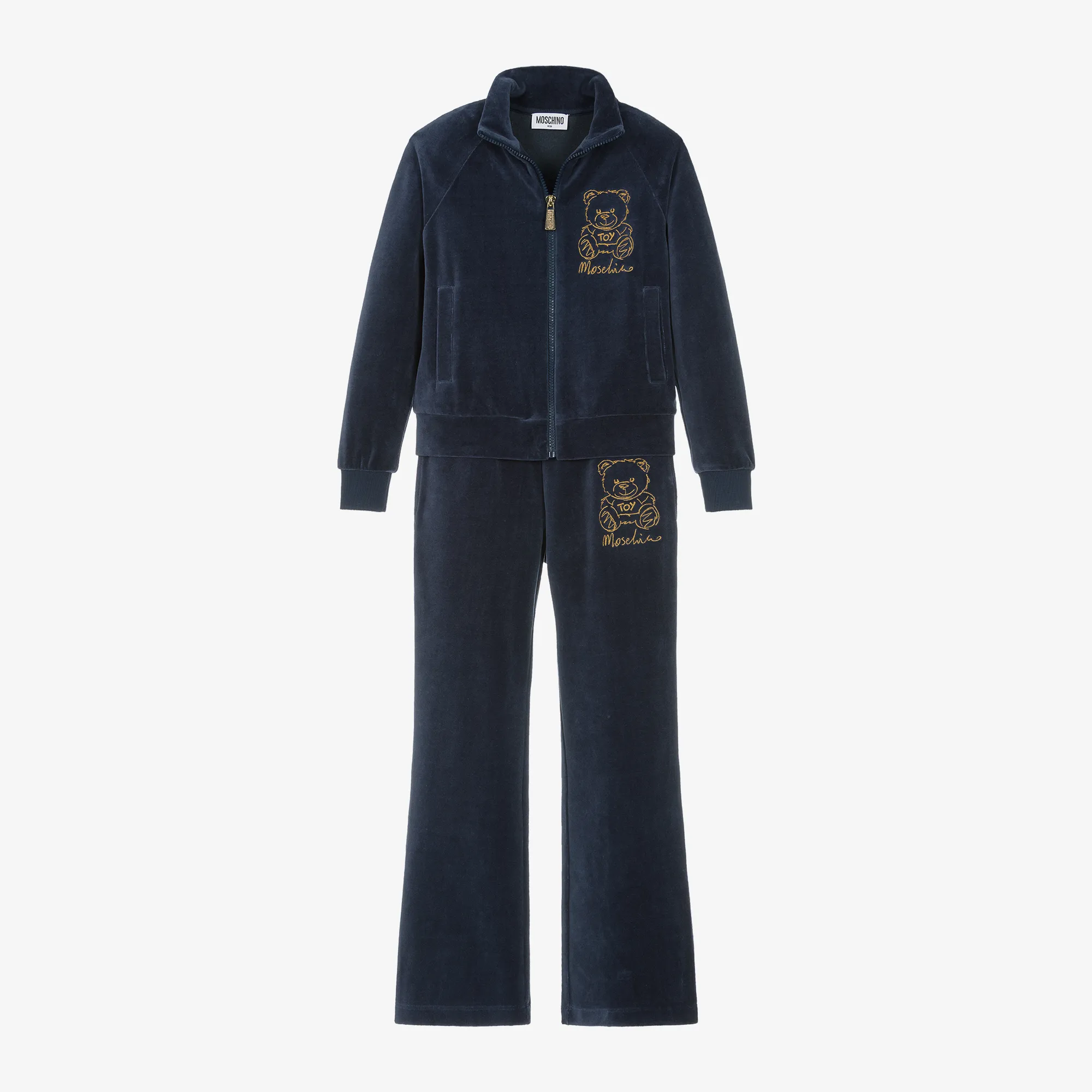 Girls Blue Velour Teddy Bear Tracksuit