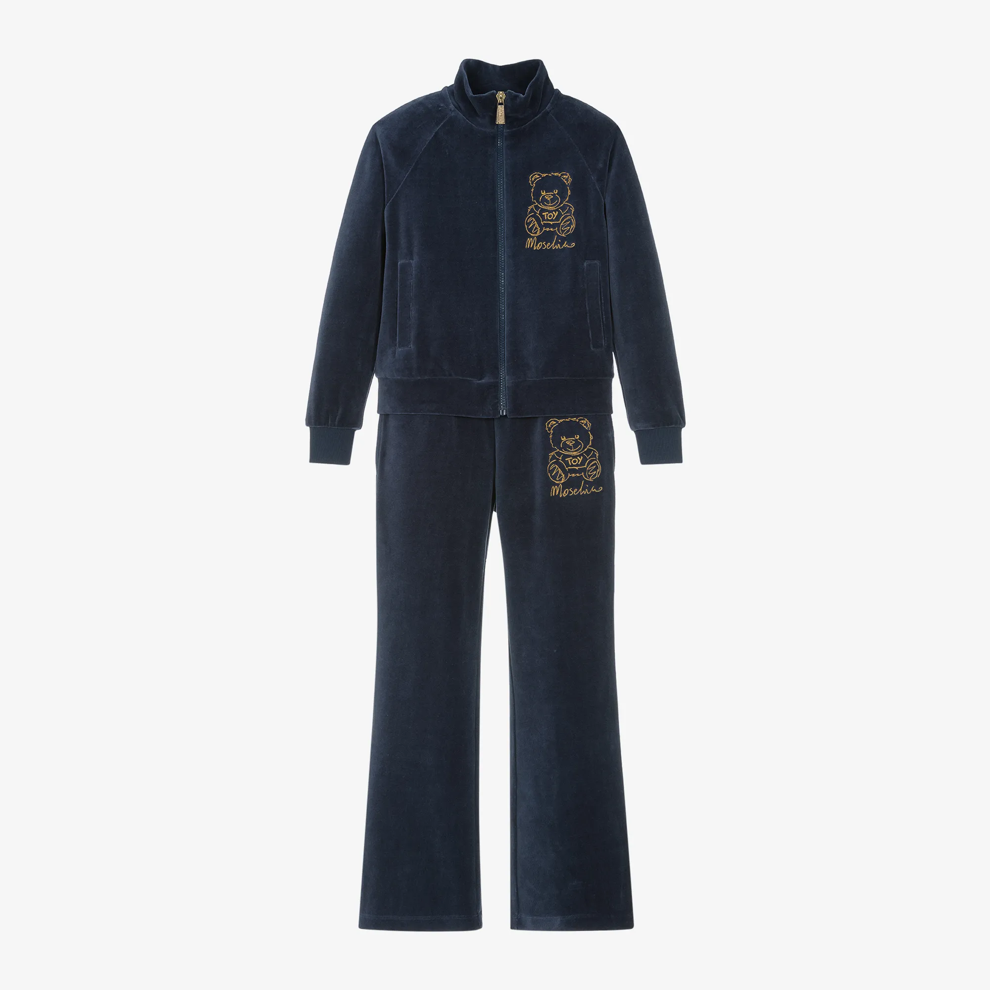 Girls Blue Velour Teddy Bear Tracksuit