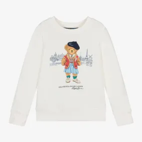 Girls Ivory Parisian Polo Bear Sweatshirt