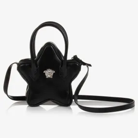 Girls La Medusa Black Leather Star Bag (19 cm)