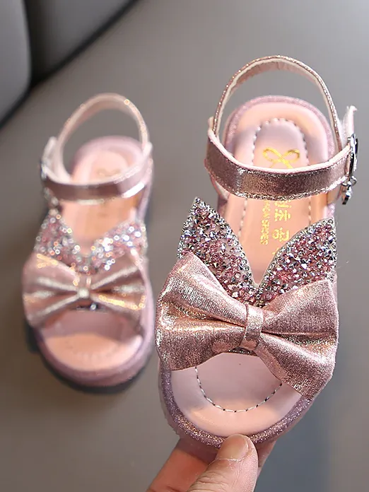 Girls Sparkly Bows Sandals By Liv and Mia