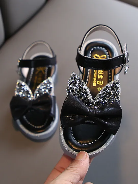 Girls Sparkly Bows Sandals By Liv and Mia