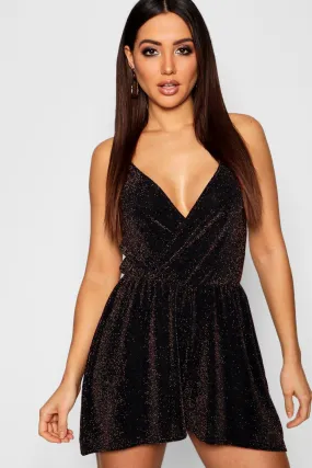 Glitter Wrap Romper