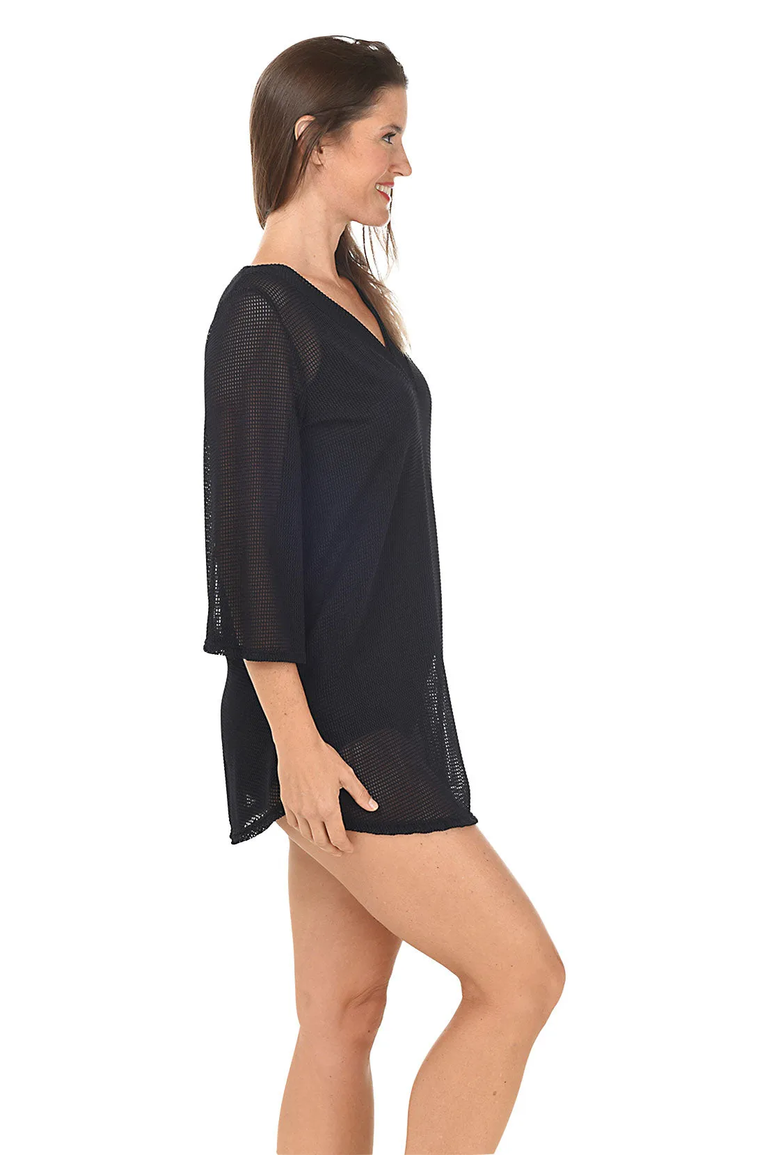 Gofret Mesh Tunic Cover-Up