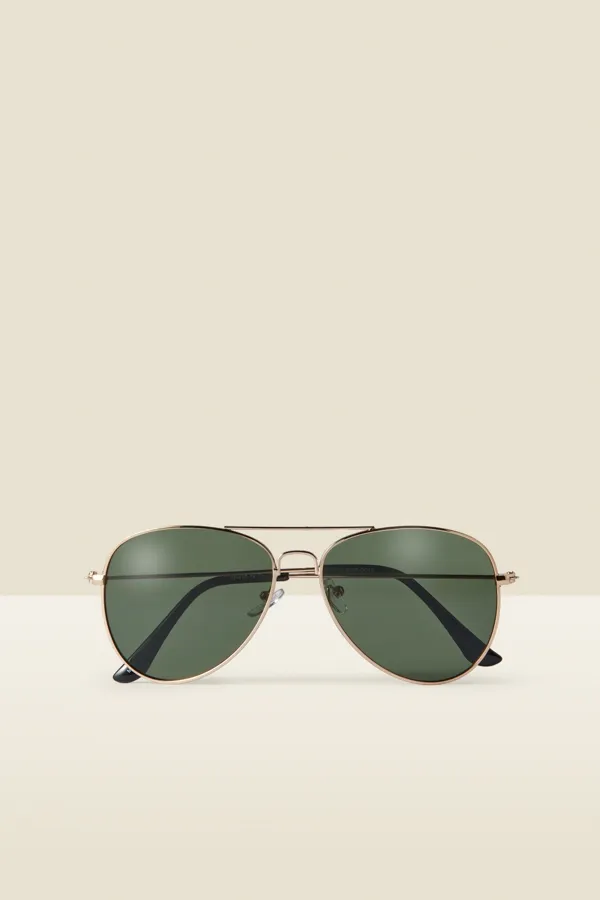 Gold Aviator Sunglasses