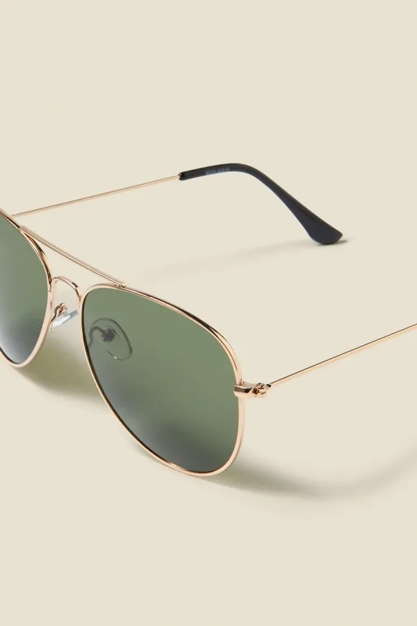 Gold Aviator Sunglasses