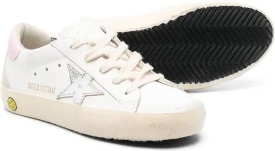 Golden Goose Kids star-patch lace-up sneakers White