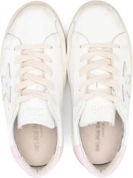 Golden Goose Kids star-patch lace-up sneakers White