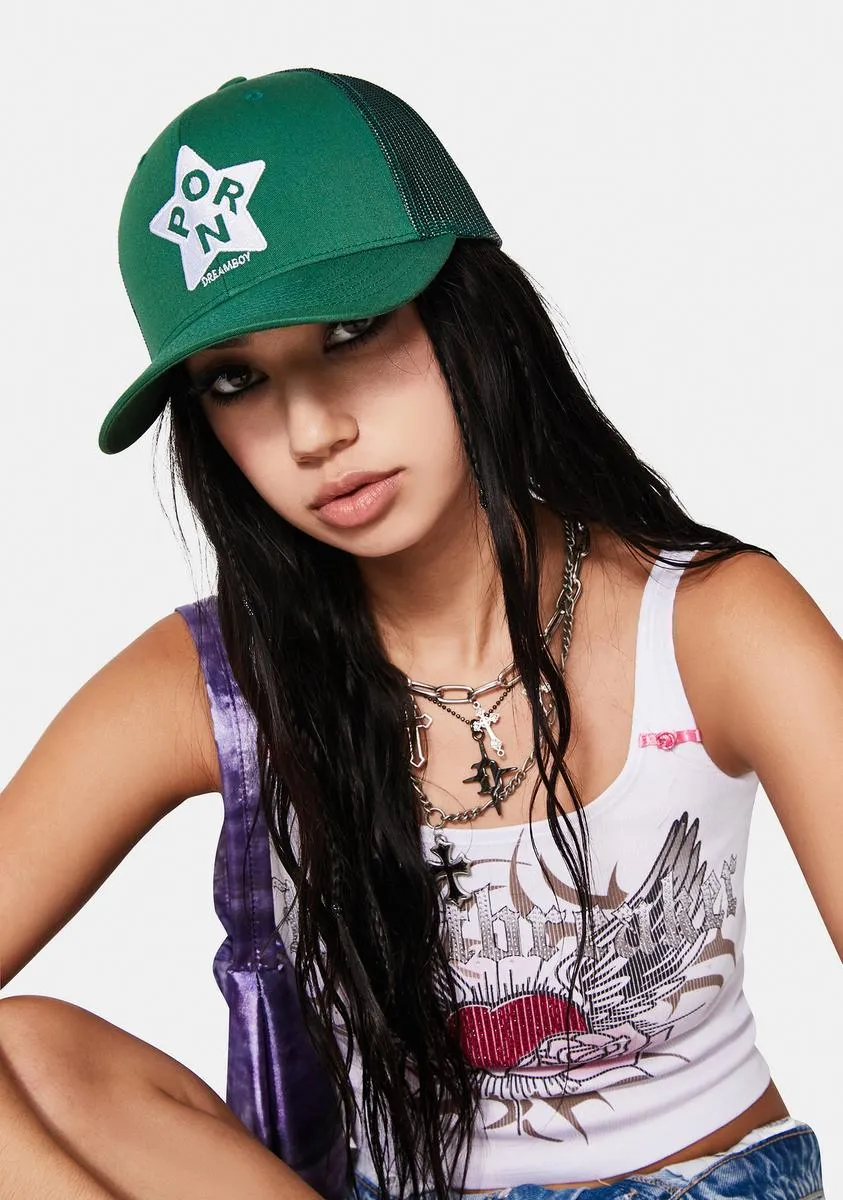 Green Porn Star Trucker Hat-