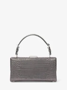 Gwyneth Crocodile Embossed Leather Shoulder Bag