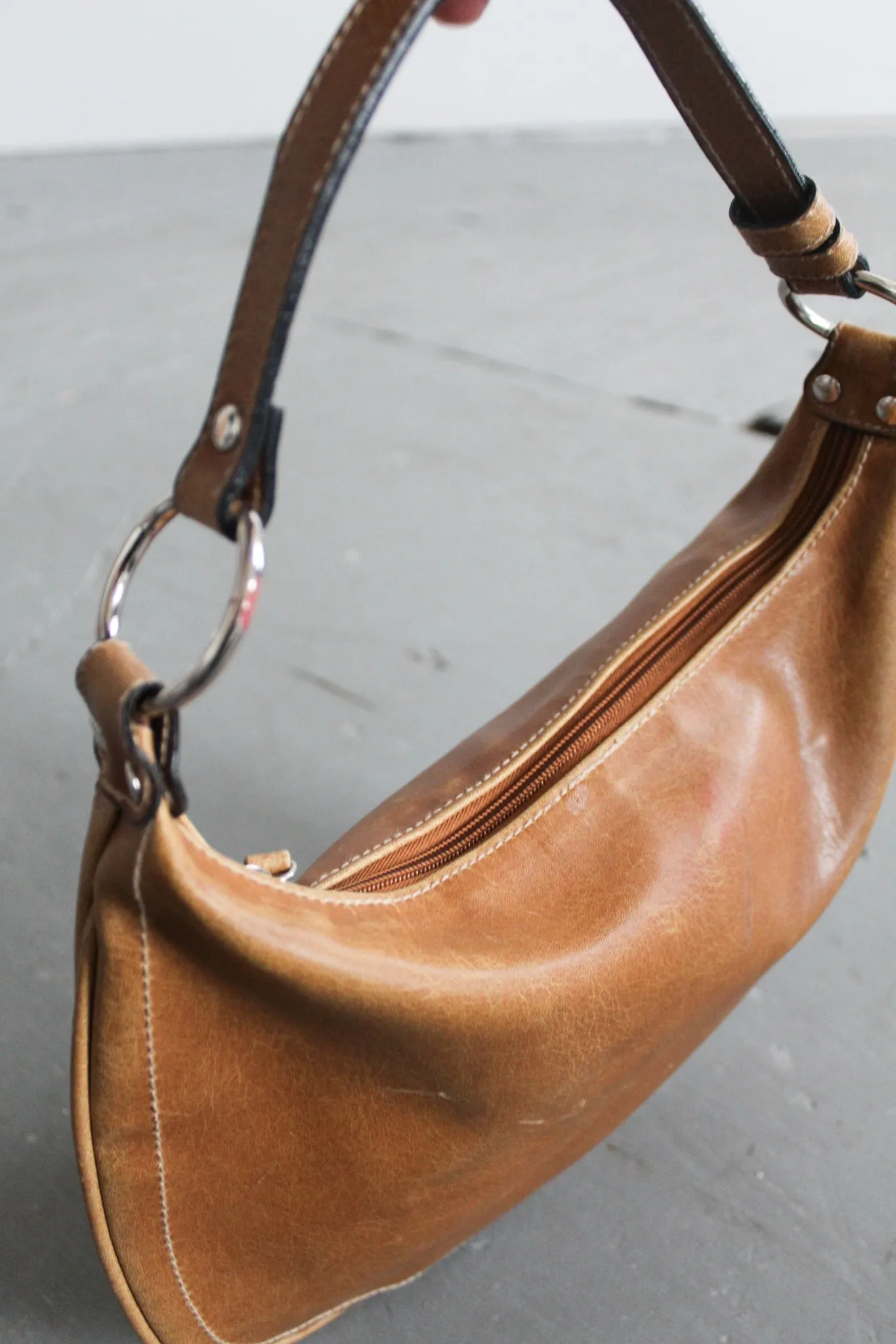 honey leather shoulder bag