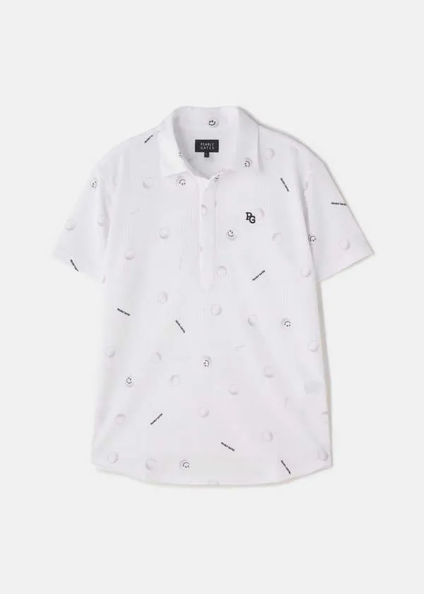 HOUNDSTOOTH POLO SHIRT - WHITE BASE