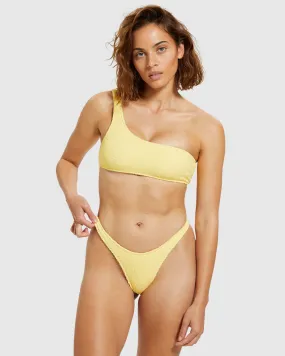 Insight Angie Shirred Asymmetric Bikini Yellow