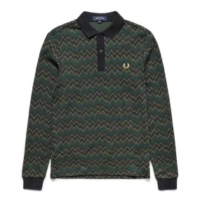 JACQUARD POLO SHIRT NIGHT GREEN | Bodega