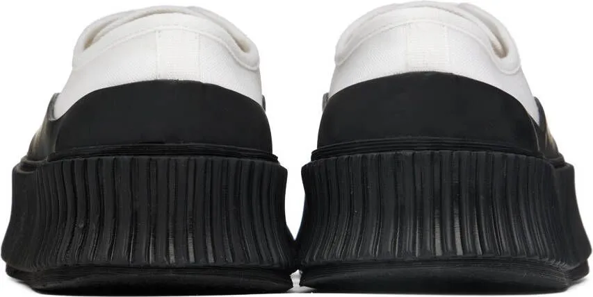 Jil Sander White Canvas Platform Sneakers