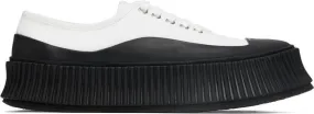 Jil Sander White Canvas Platform Sneakers