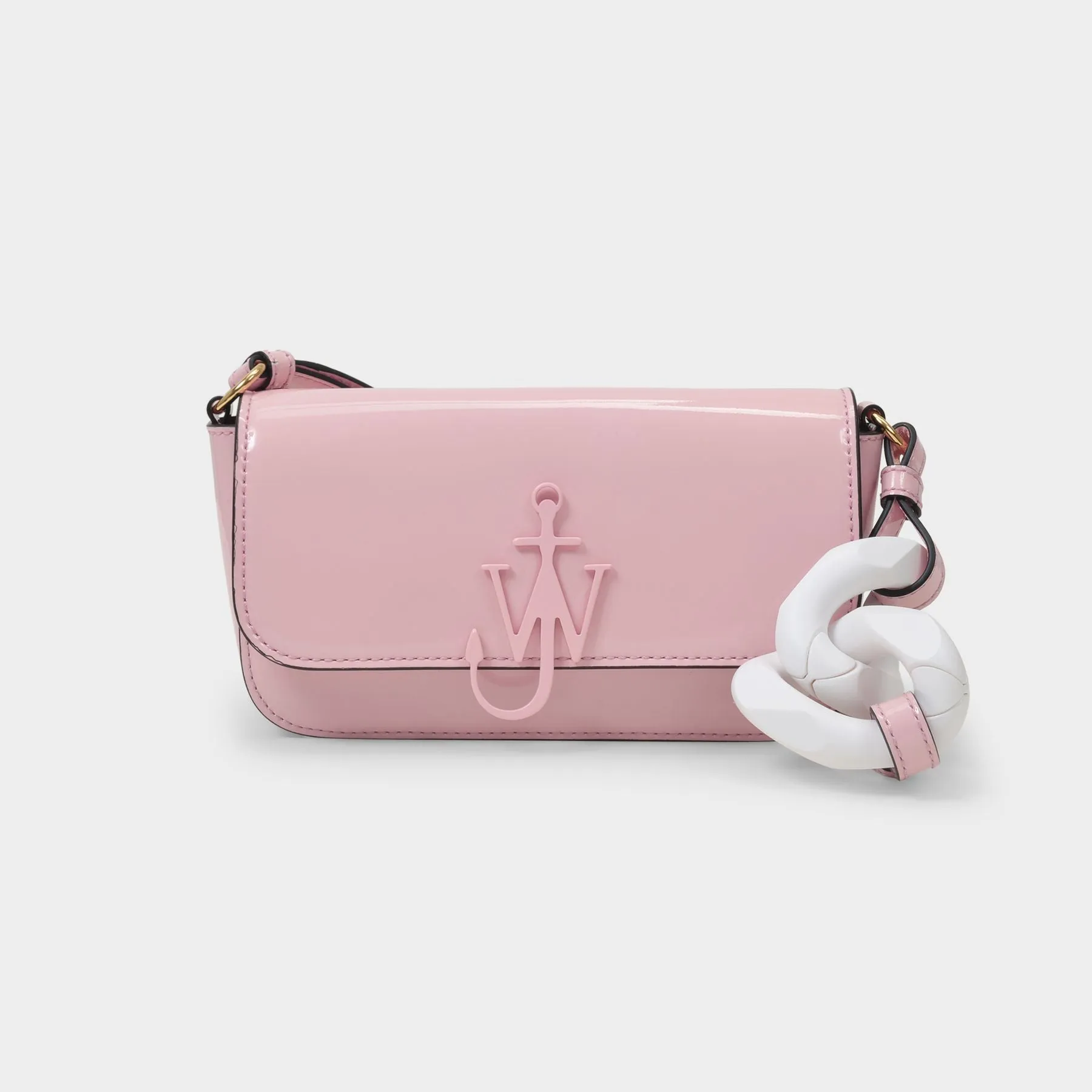 J.W. Anderson  Chain Baguette Anchor Bag in Pink Leather