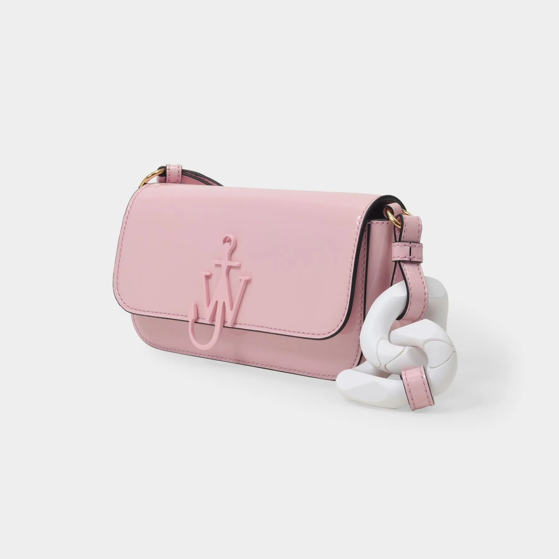 J.W. Anderson  Chain Baguette Anchor Bag in Pink Leather