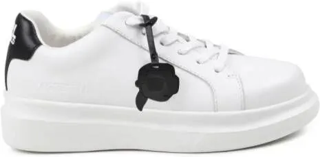 Karl Lagerfeld Kids logo-print leather sneakers White