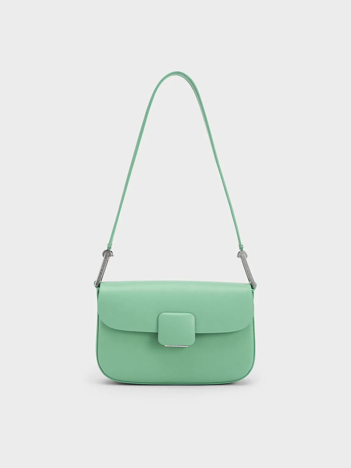 Koa Square Push-Lock Shoulder Bag - Green