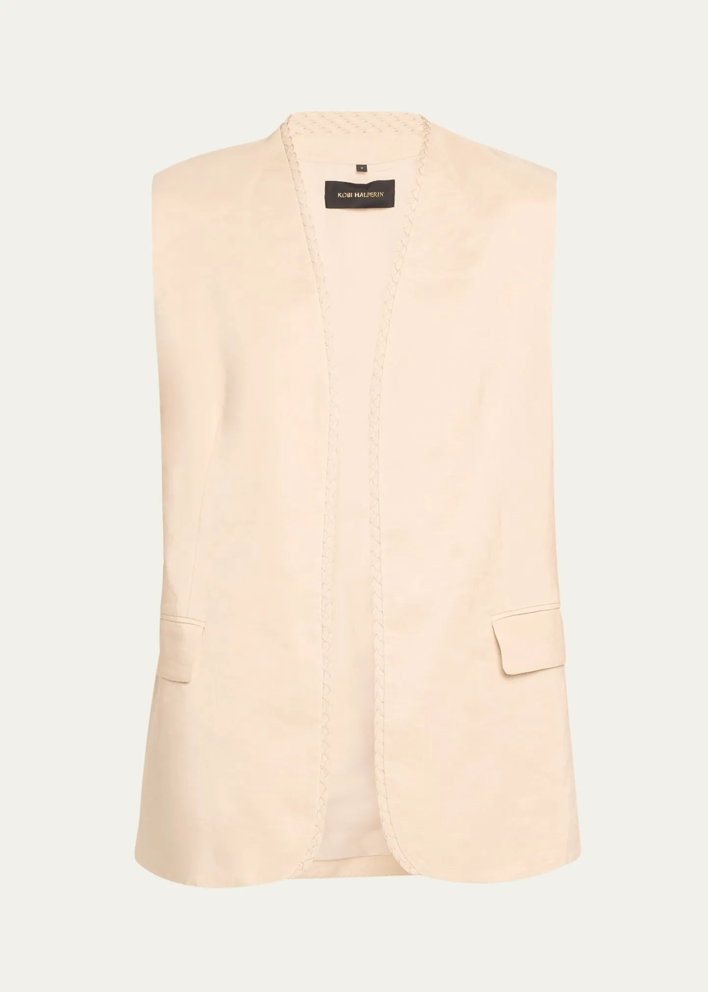 Kobi Halperin Clairo Embroidered Open-Front Vest