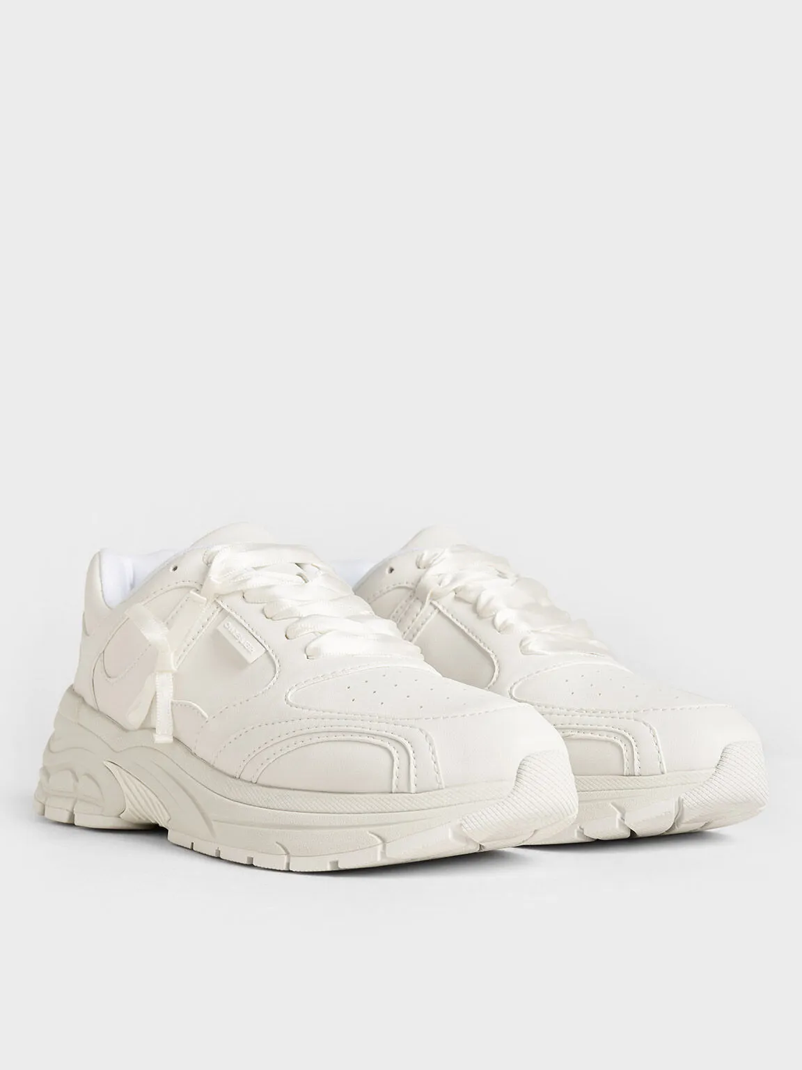 Lace-Up Chunky Sneakers - White