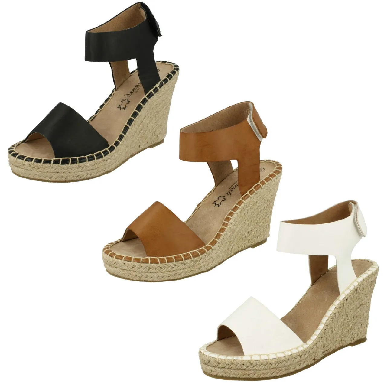 Ladies Savannah High Wedge Open Back Sandals F2R250