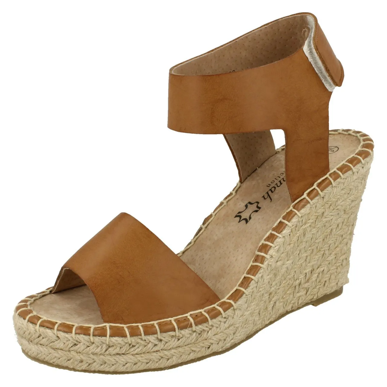 Ladies Savannah High Wedge Open Back Sandals F2R250