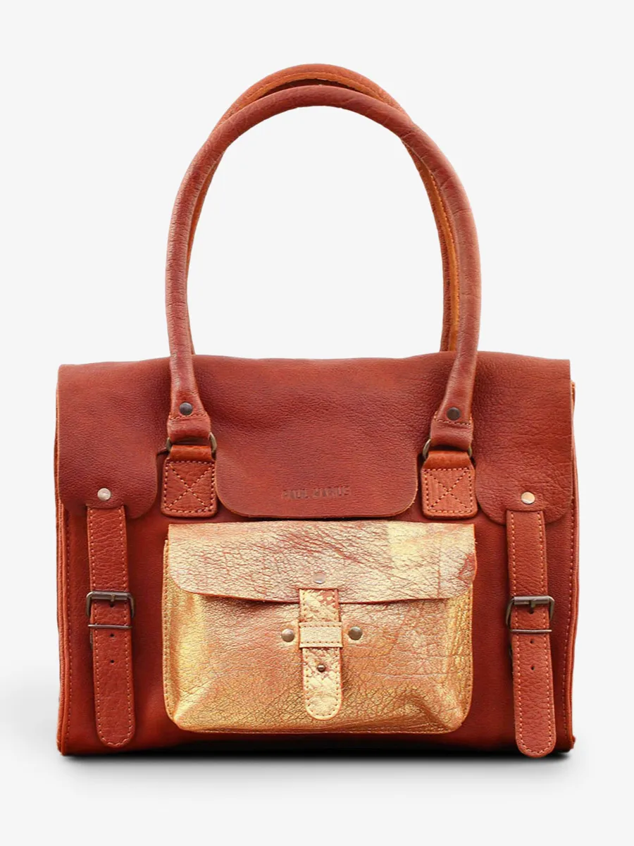 leather shoulder bag for woman Brown,Gold - LeRive Gauche - M Light Brown Gold | PAUL MARIUS