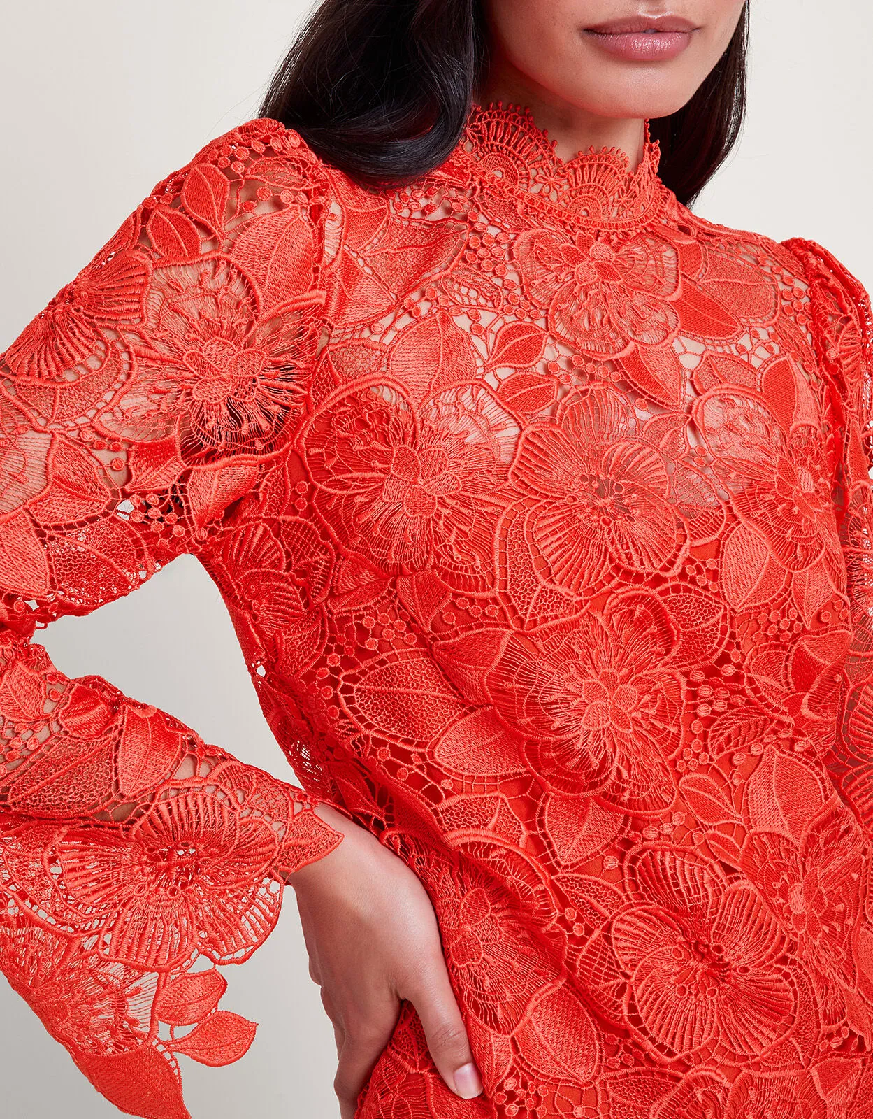 Lila Lace Tunic Dress Orange