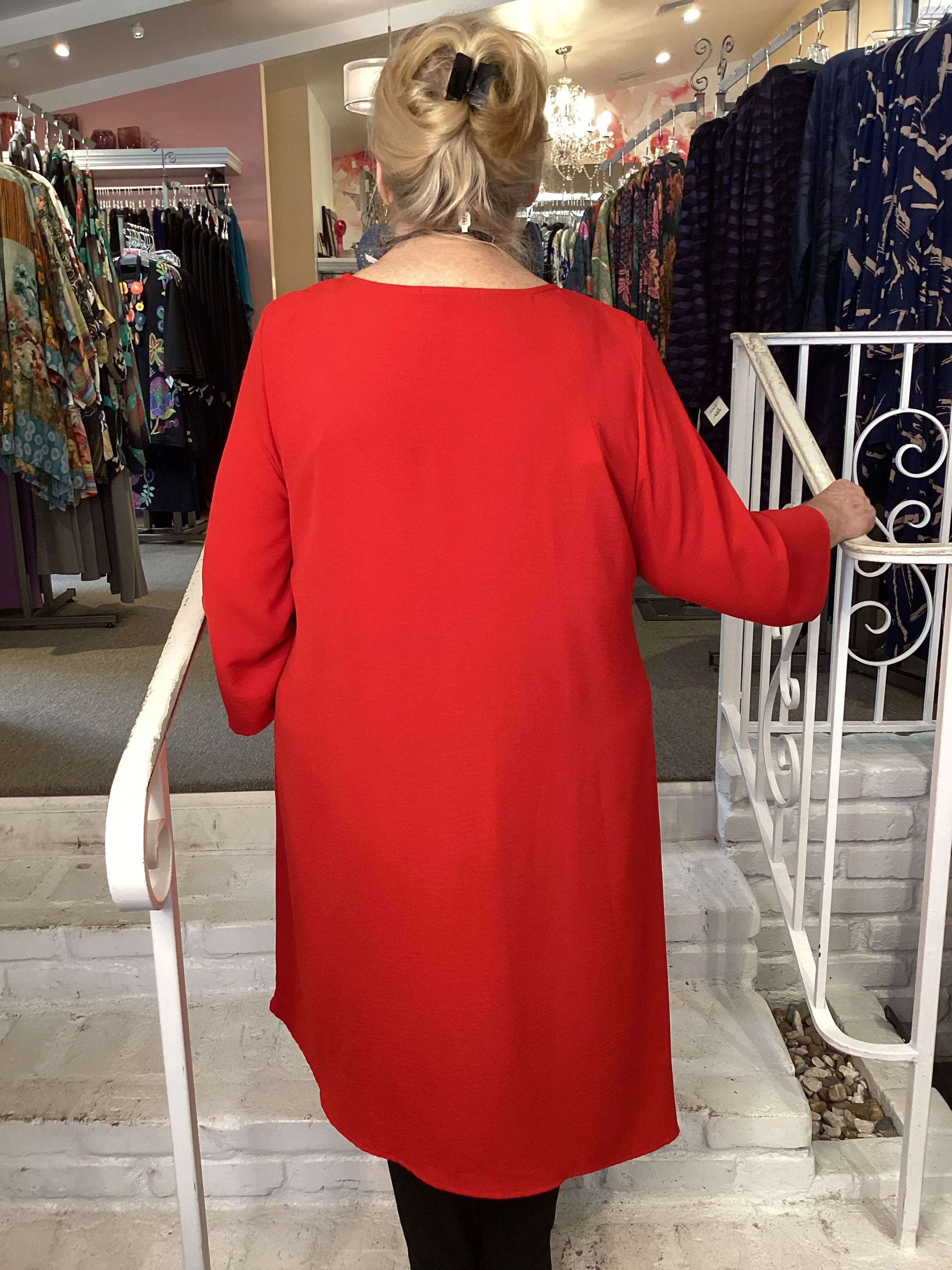 LONG ASYM TUNIC - RED