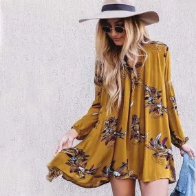 Lune & Stars Tunic Dress in Mustard