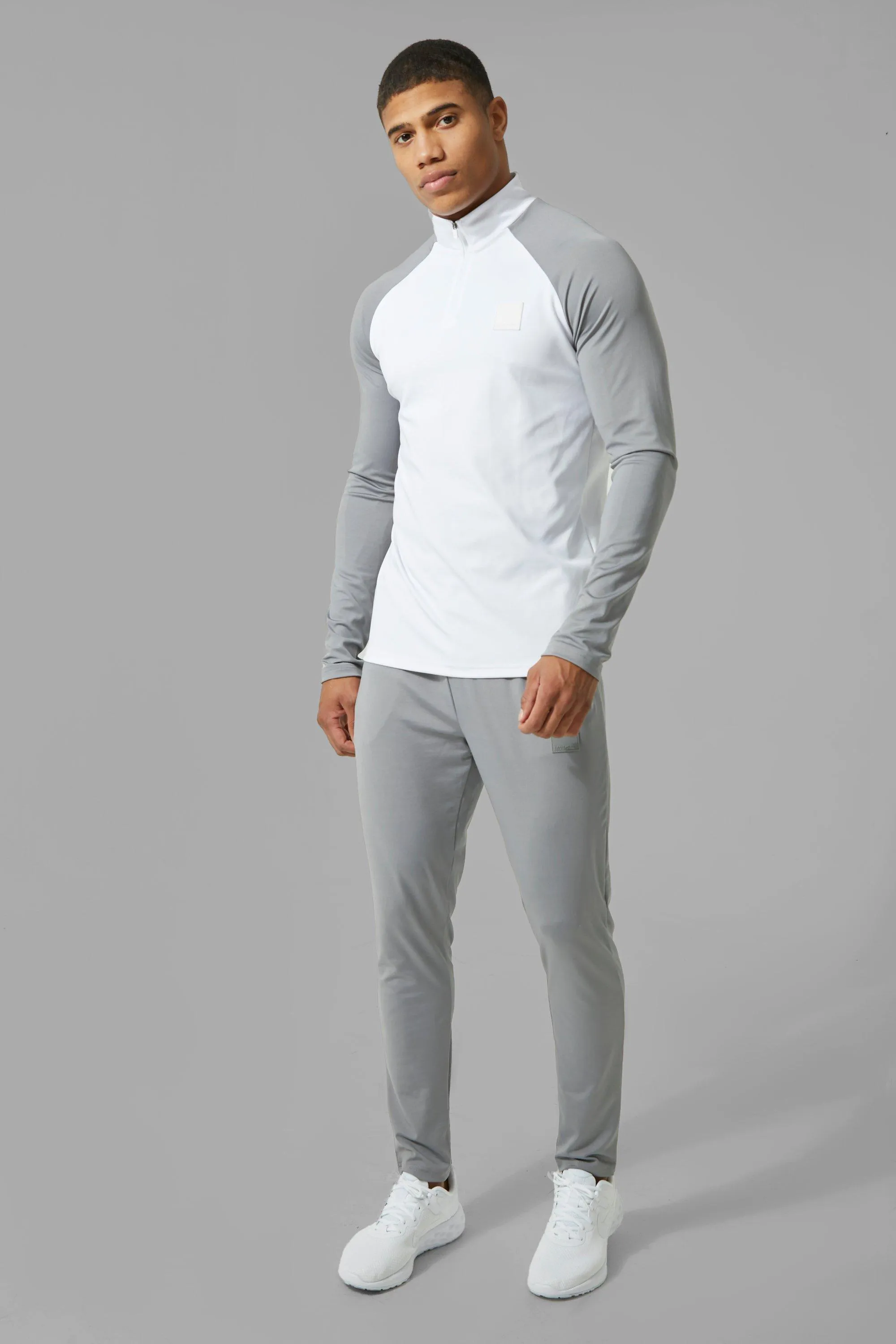 Man Active Contrast ¼ Zip Tracksuit