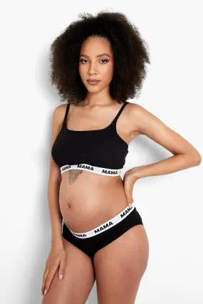 Maternity 'Mama' Bralette And Brief Set