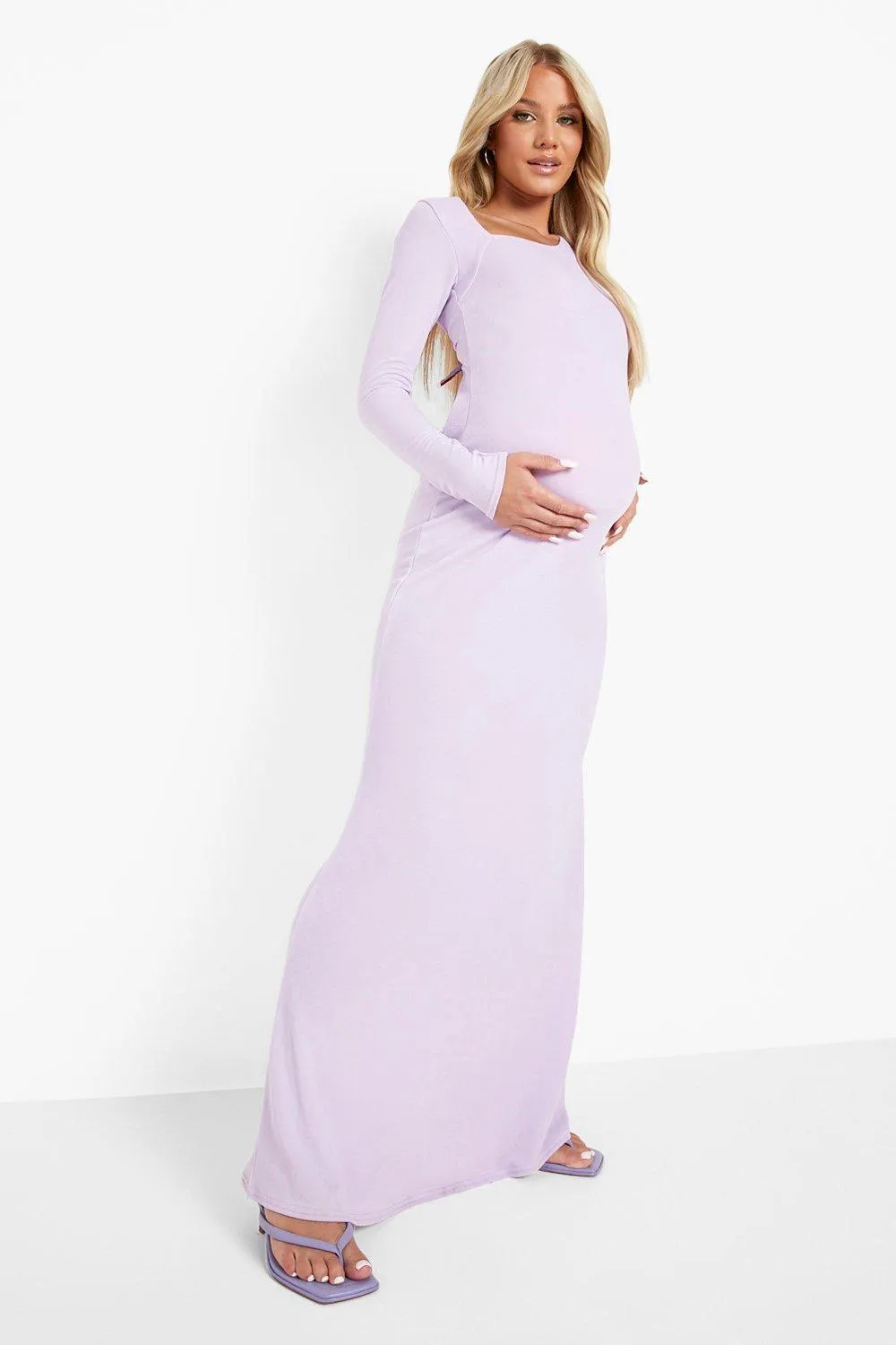 Maternity One Shoulder Fishtail Maxi Dress