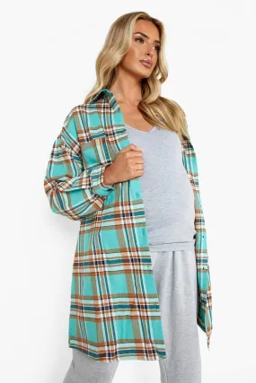 Maternity Oversized Flannel Shirt