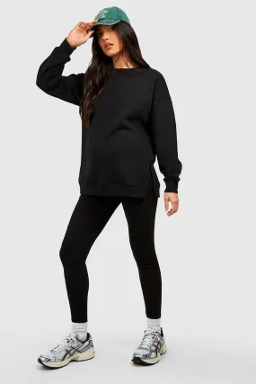 Maternity Side Split Sweatshirt & Legging Set