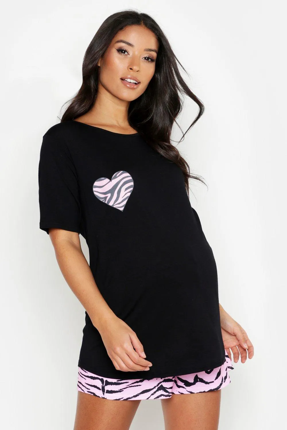 Maternity Tiger Heart Short PJ Set