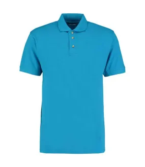 Mens workwear heather polo shirt turquoise Kustom Kit